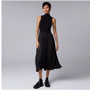 Simply Vera Vera Wang Mockneck Knit Midi Dress – Black